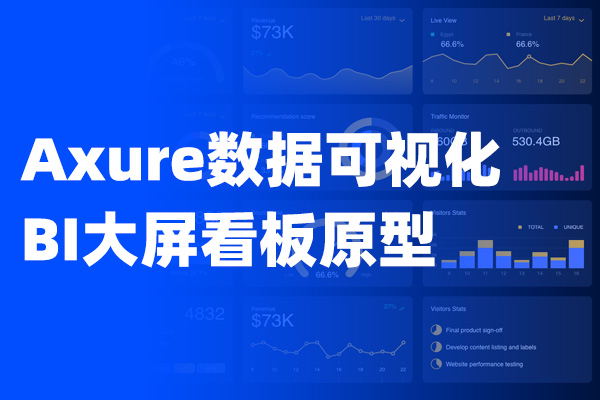 Axure数据可视化BI大屏看板原型   FUI动态大数据分析后台