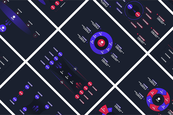 40张超赞的暗黑系PPT逻辑图表
