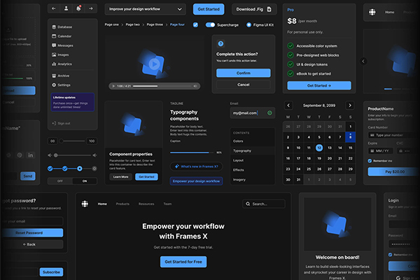 Frames X for figma B端组件库&设计系统 Local Variables  支持变量  提供终生免费更新服务